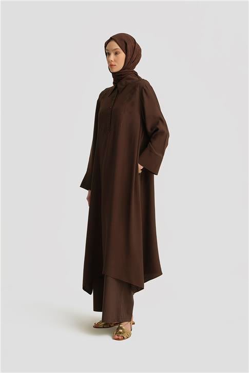 Armine Oversize Tunik Elbise 25Y4701 Kahverengi