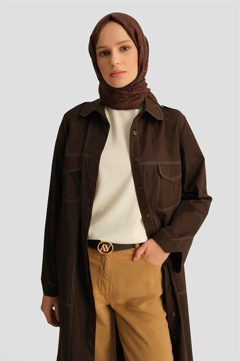 26Y4705 Armine Tunik Elbise Kahverengi
