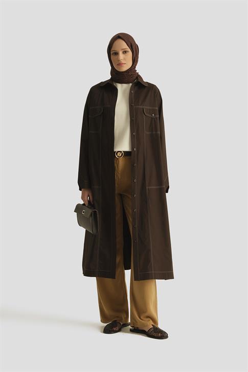 26Y4705 Armine Tunik Elbise Kahverengi