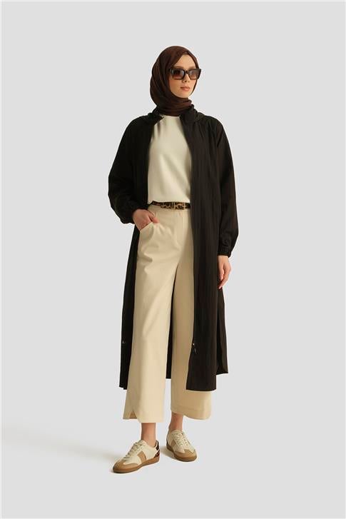 Armine Paraşüt Fermuarlı Kap 25YT517 Siyah