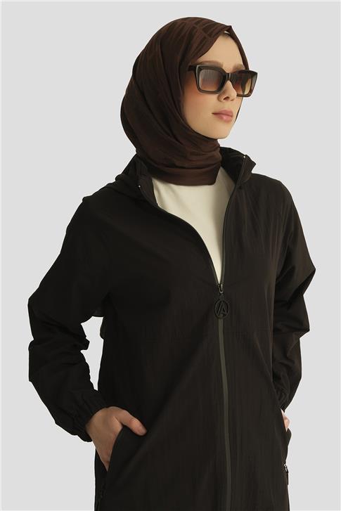 Armine Paraşüt Fermuarlı Kap 25YT517 Siyah