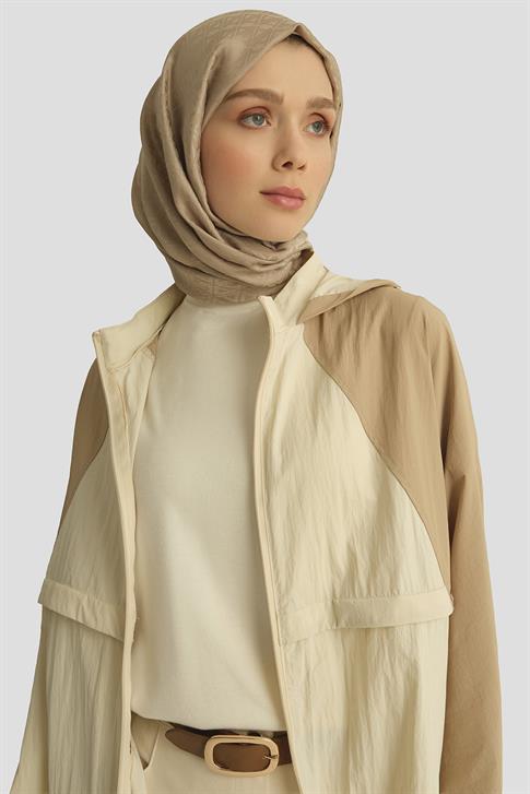 Armine ColorBlock Yağmurluk 25YT539 Bej