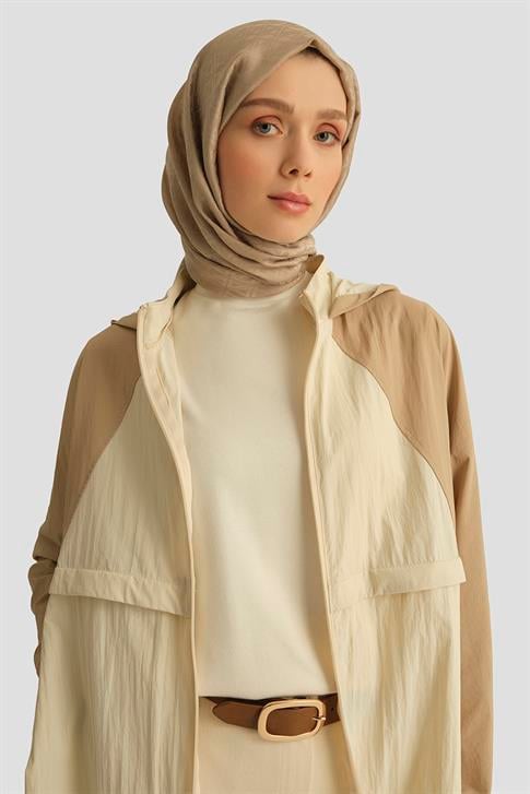 Armine ColorBlock Yağmurluk 25YT539 Bej