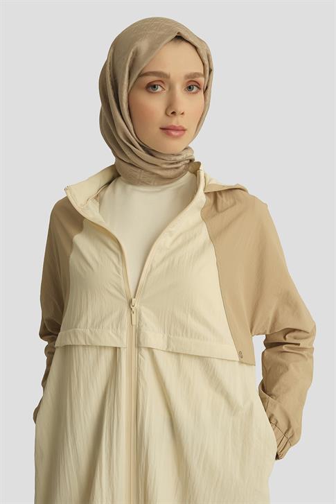 Armine ColorBlock Yağmurluk 25YT539 Bej