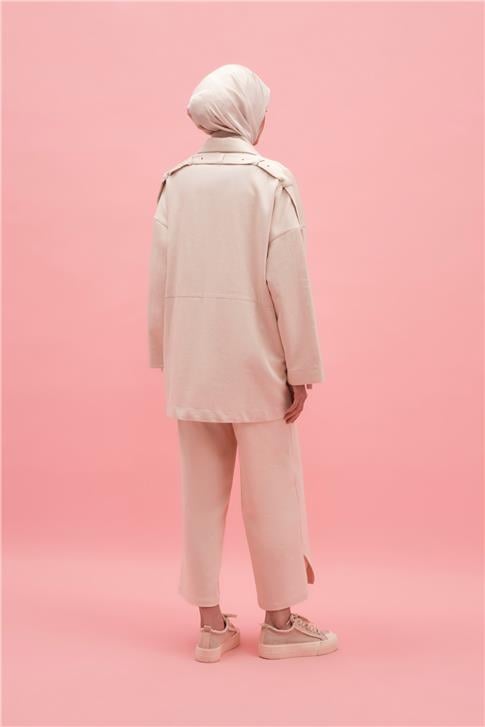 Armine Apolet Detaylı Ham Denim Giyçık 25Y5806 Naturel