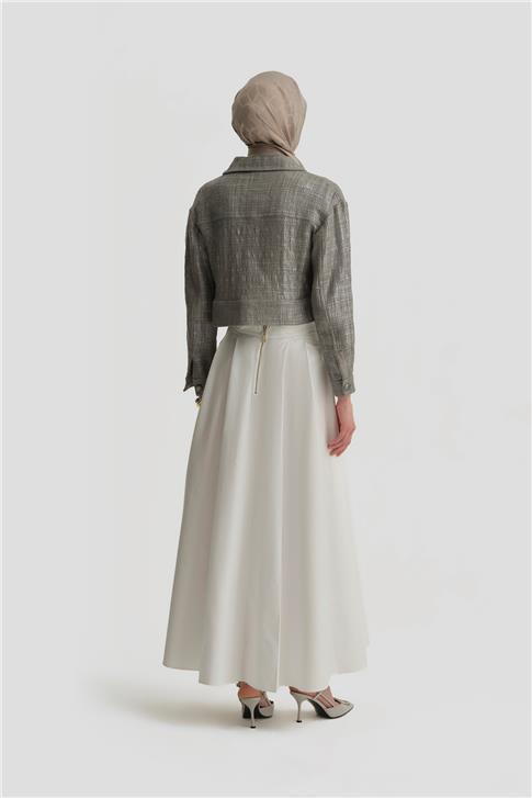 Armine Parlak Baskılı Tüvit Ceket 25Y5900 Gri