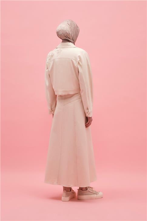 Armine Nakışlı Natural Denim Ceket 25Y5902 Naturel