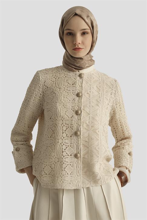 Armine Natural Brode Ceket 25Y5904 Naturel