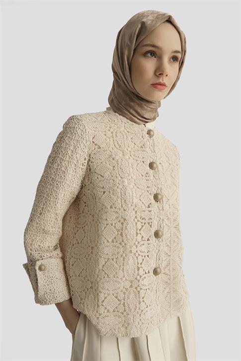 Armine Natural Brode Ceket 25Y5904 Naturel