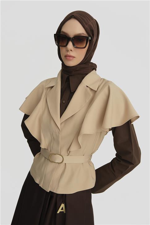 Armine Kolu Seyyar Tencel Ceket 25Y5906 Aytaşı