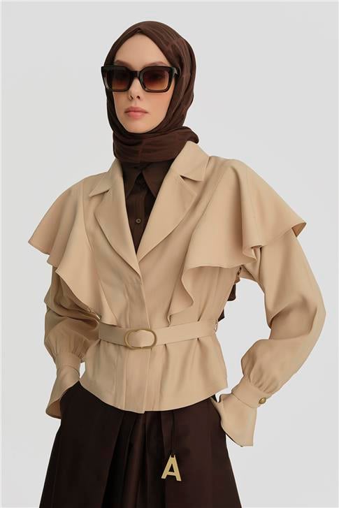 Armine Kolu Seyyar Tencel Ceket 25Y5906 Aytaşı