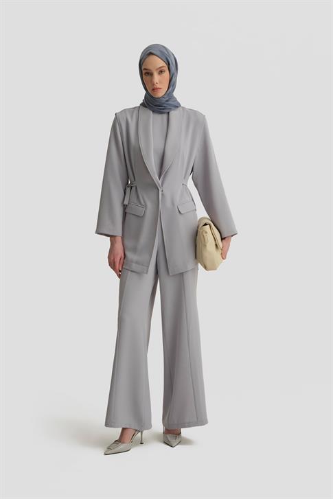 Armine Yelekli Üçlü Takım 25Y6000 Gri