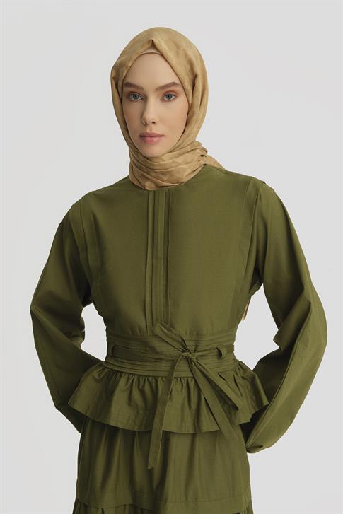 Armine Nervürlü Pamuklu Takım 25Y6003 Yeşil