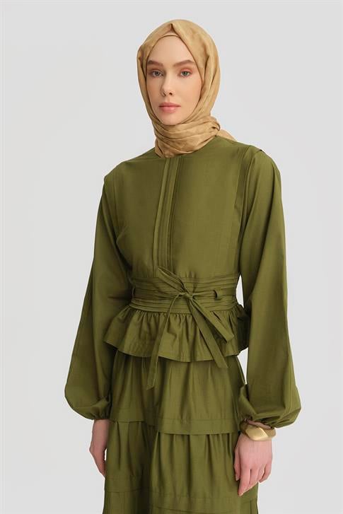 Armine Nervürlü Pamuklu Takım 25Y6003 Yeşil