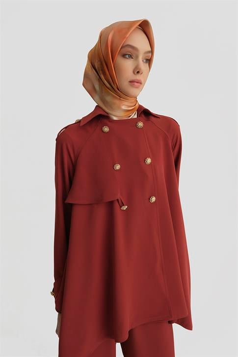 Armine Ceketli Takım 25Y6004 Koyu Kırmızı