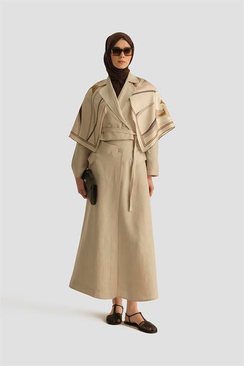 Armine Kruvaze Detaylı Keten Takım 25Y6011 Naturel