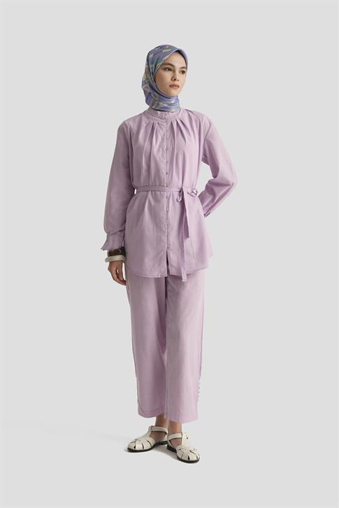Armine Düğme Detaylı Takım 25Y6012 Lila
