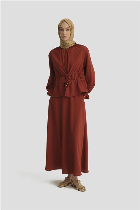 Armine Çift Kemerli Takım 25Y6016 Koyu Kırmızı