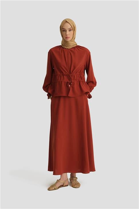 Armine Çift Kemerli Takım 25Y6016 Koyu Kırmızı