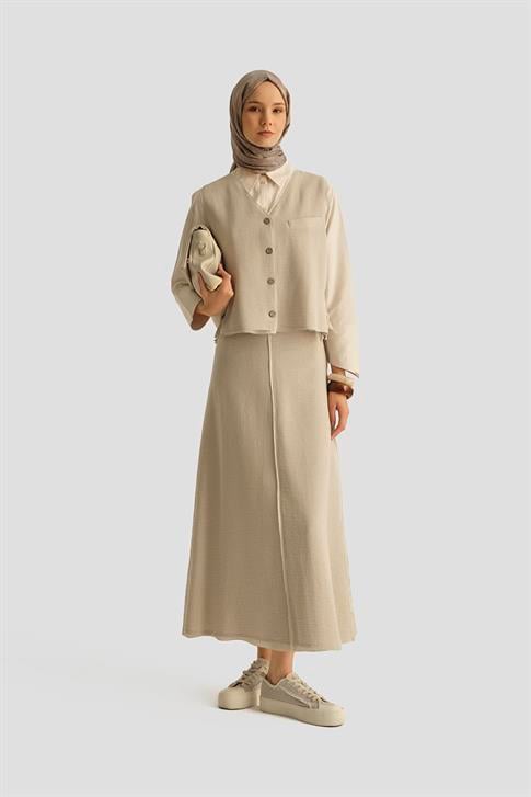 Armine Hasır Dokulu Yelekli Takım 25Y6028 Aytaşı