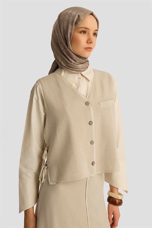 Armine Hasır Dokulu Yelekli Takım 25Y6028 Aytaşı