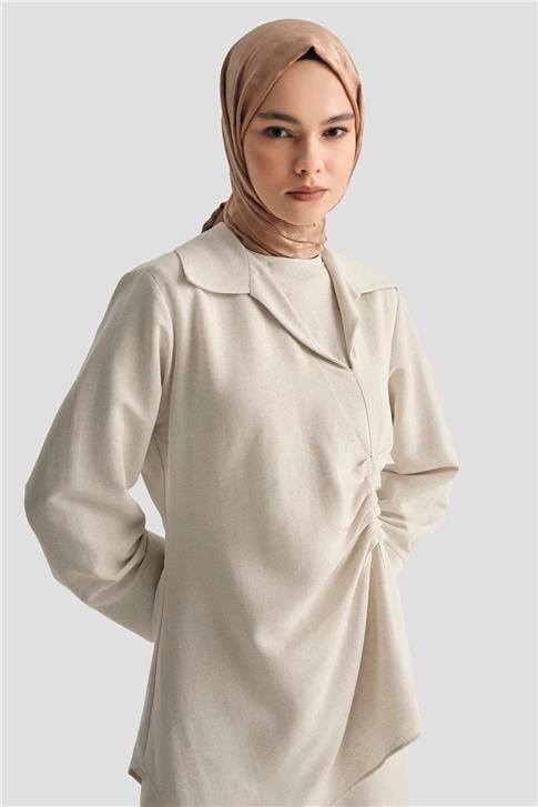 Armine Pantolon Etekli Rahat Takım 25Y6033 Taş