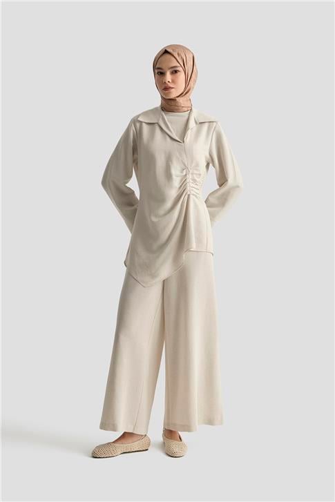 Armine Pantolon Etekli Rahat Takım 25Y6033 Taş