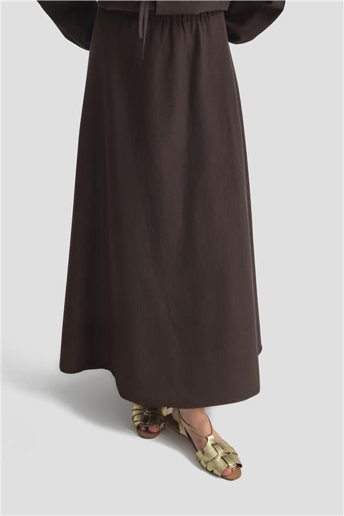 Armine Fiyonk detaylı 3lü Keten Takım 25Y6049 Kakao