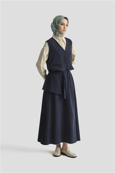 Armine Yelekli 2 Li Tencel Takım 25Y6050 LACİVERT