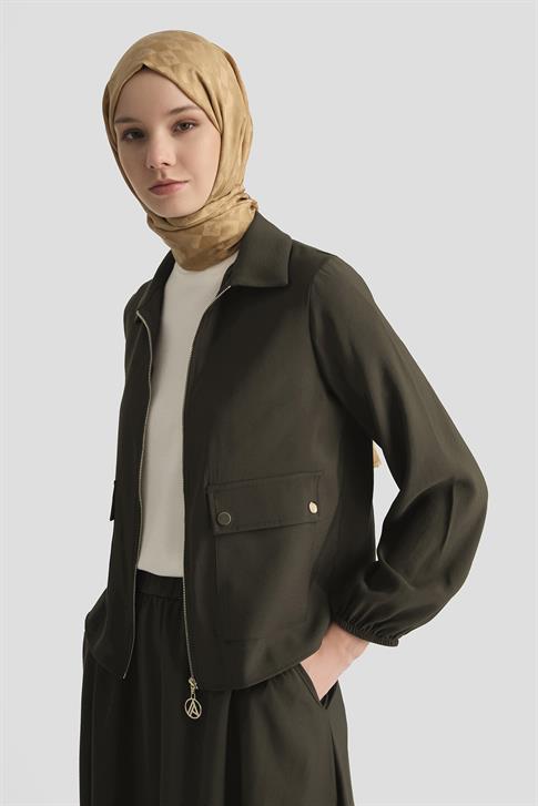 Armine Ceketli Tencel Takım 25YT622 Kahverengi