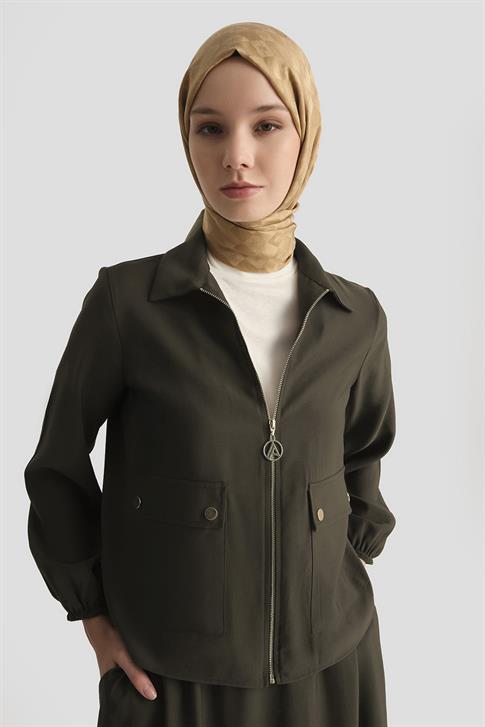 Armine Ceketli Tencel Takım 25YT622 Kahverengi