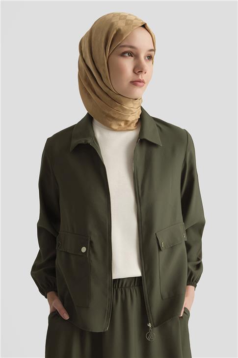 Armine Ceketli Tencel Takım 25YT622 Küf Yeşili