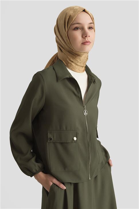 Armine Ceketli Tencel Takım 25YT622 Küf Yeşili