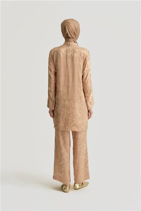 Armine Saten Desenli Takım 25YT627 Vizon