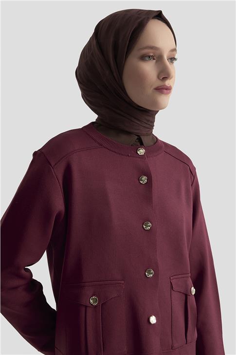 Armine Hırka Etek Triko Takım 25KTD6120 Bordo
