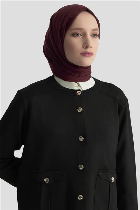 Armine Hırka Etek Triko Takım 25KTD6120 Siyah