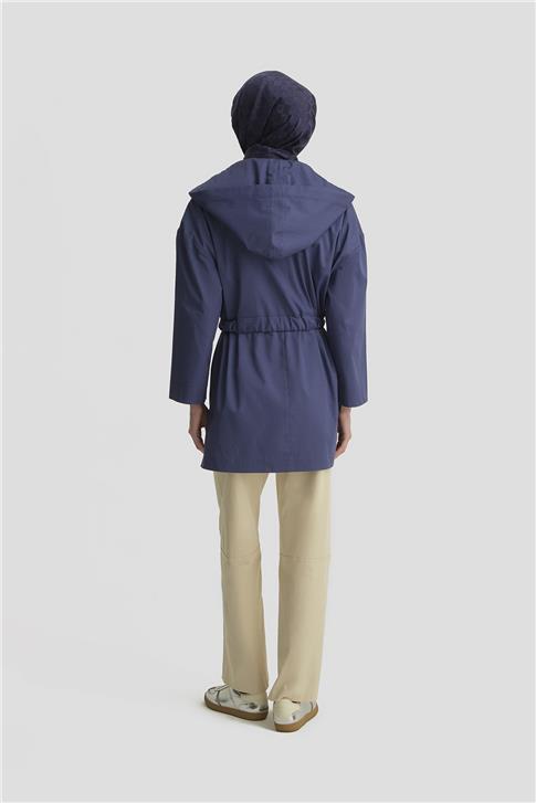 Armine Seyyar Kapüşonlu Pamuk Kap 25Y7802 Puslu Mor