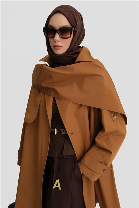 Armine Atkı Detaylı Trençkot 25Y7805 Taba