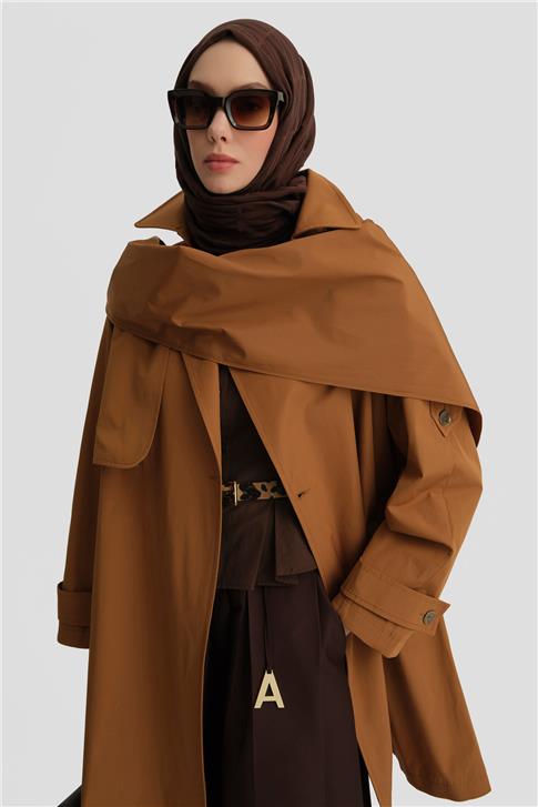 Armine Atkı Detaylı Trençkot 25Y7805 Taba
