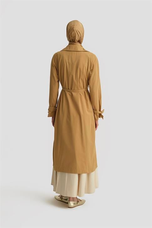 Armine Gold Düğmeli Trençkot 25Y7807 Sahra