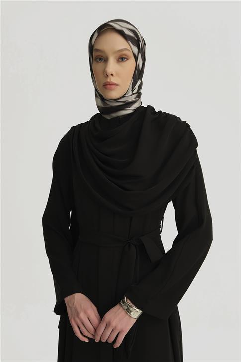 Armine Şal Detaylı Ferace 25Y8304 Siyah