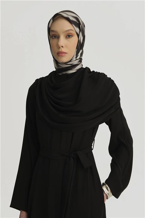 Armine Şal Detaylı Ferace 25Y8304 Siyah