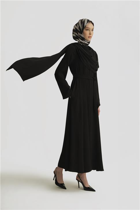 Armine Şal Detaylı Ferace 25Y8304 Siyah