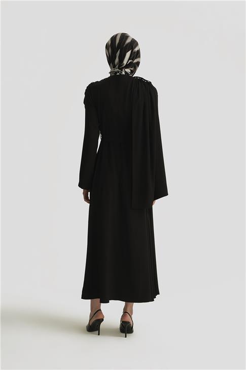 Armine Şal Detaylı Ferace 25Y8304 Siyah