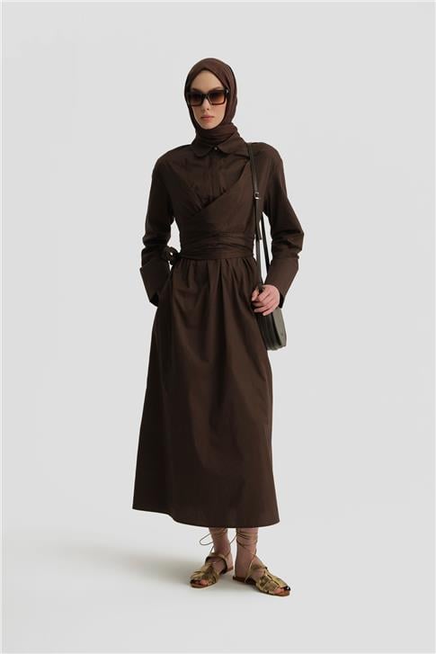 Armine Anvelop Elbise 25Y9000 Acı Kahve