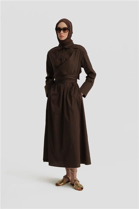 Armine Anvelop Elbise 25Y9000 Acı Kahve