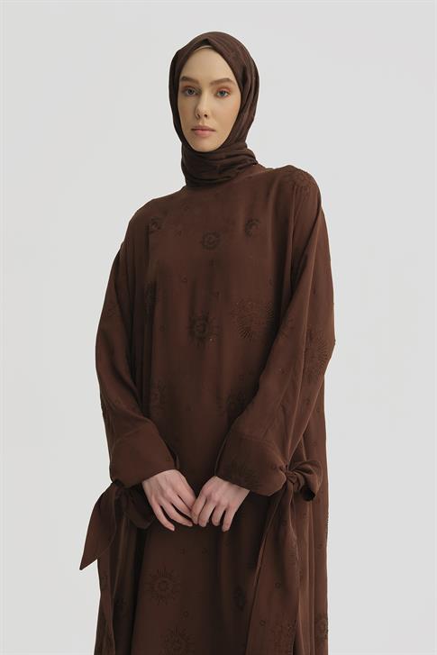 Armine Taş İşlemeli Elbise 25Y9014 Açık Kahve