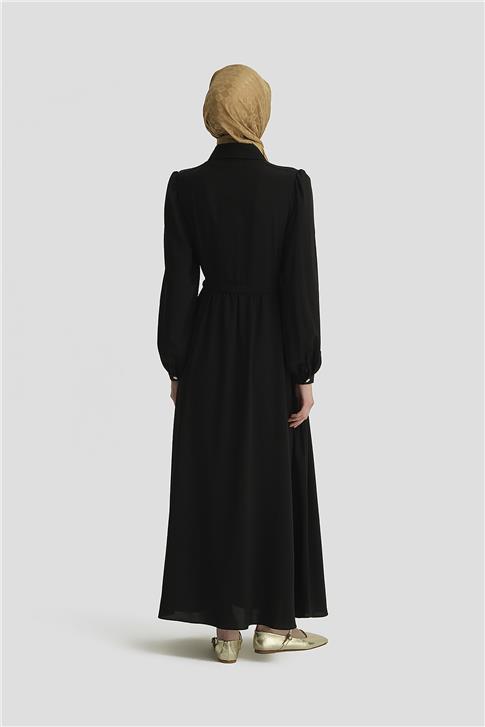 Armine Seyyar Yaka Kurdeleli Elise 25Y9016 Siyah