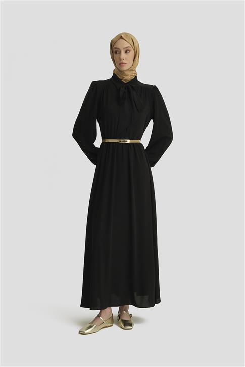 Armine Seyyar Yaka Kurdeleli Elise 25Y9016 Siyah