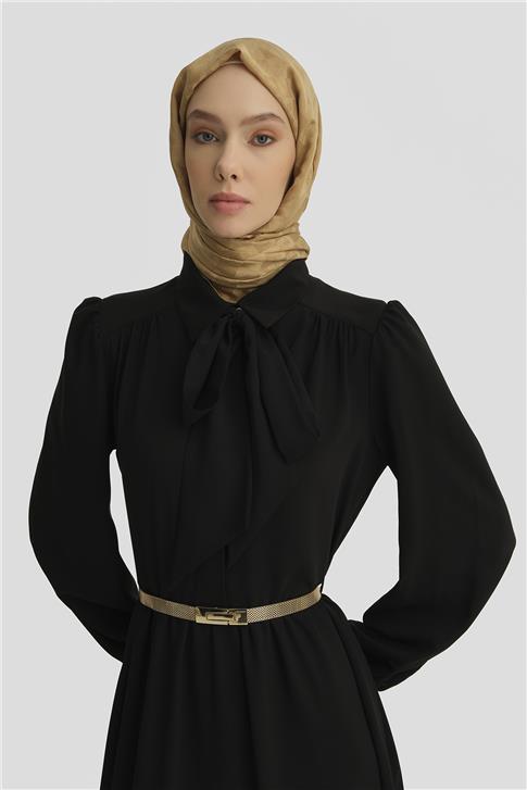 Armine Seyyar Yaka Kurdeleli Elise 25Y9016 Siyah